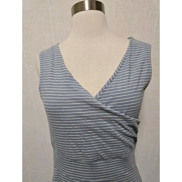 Patagonia Womens Dress Size Medium Blue Stripes Sleeveless Wrap‎ Detail - Picture 3 of 7